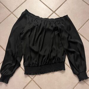 Ramy Brook Black Gathered Top